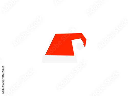 ミニマルなカクカクサンタ帽：B赤