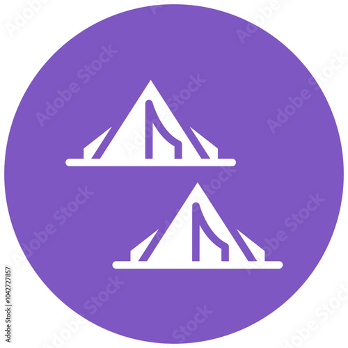 Mina Tents vector icon illustration of Hajj Pilgrimage iconset.