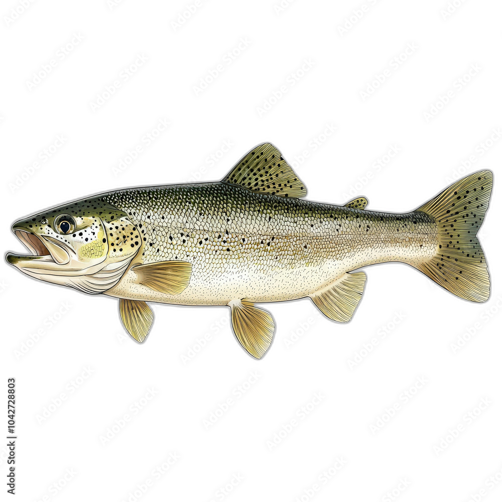 Detailed Illustration of a Trout Fish Detailed Illustration of a Trout Fish