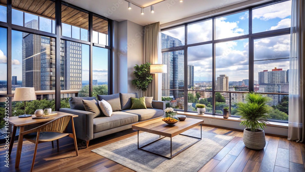 modern living room with a view modern living room with a view