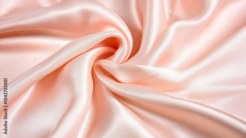 Obraz premium The soft pale pink silk fabric drapes elegantly, highlighting its smooth texture and subtle luster, perfect for various creative uses