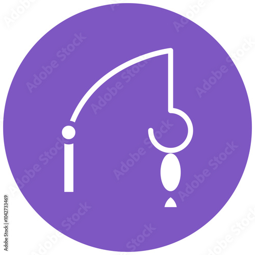 Fishing Rod vector icon illustration of Outdoor Fun iconset.