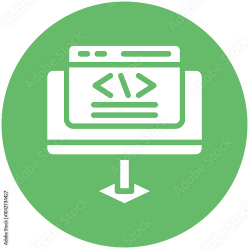Front End Development vector icon illustration of No Code iconset.
