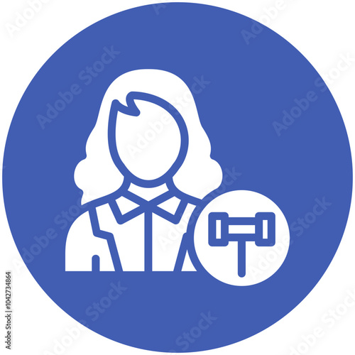 Public Defender Female vector icon illustration of Law & Legislation iconset.