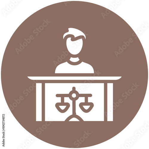 Prosecutor Male vector icon illustration of Law & Legislation iconset.