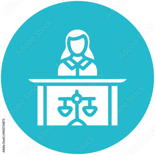 Prosecutor Female vector icon illustration of Law & Legislation iconset.