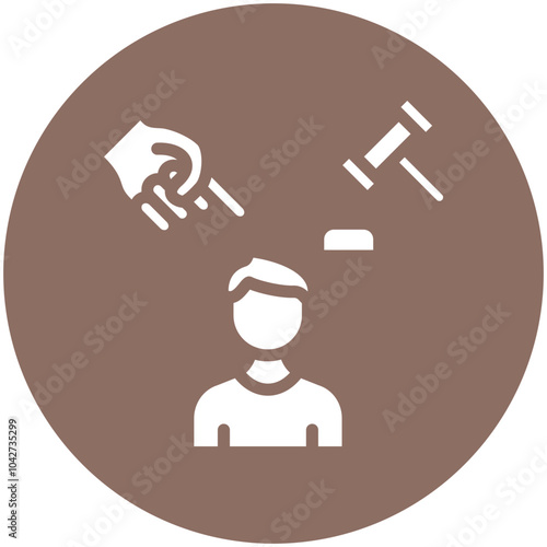 Guilty vector icon illustration of Law & Legislation iconset.