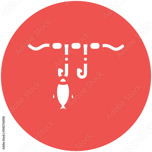 Fish Stringer vector icon illustration of Fishing iconset. photo