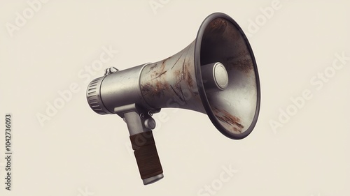 Megaphone isolated on solid background, used for public speaking or protest events