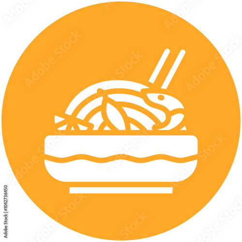 Pad Thai vector icon illustration of Street Food iconset.