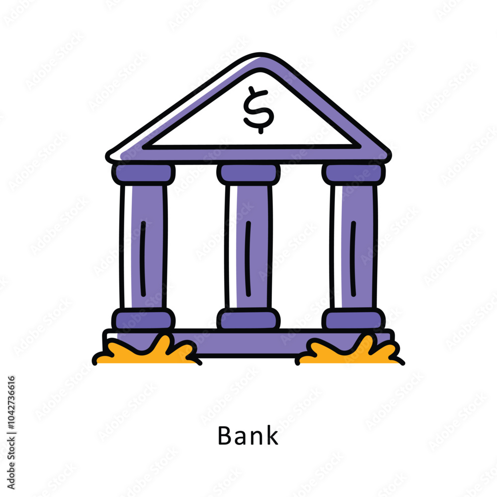 Bank Filled Outline isometric stock illustration. EPS File stock illustration Bank Filled Outline isometric stock illustration. EPS File stock illustration