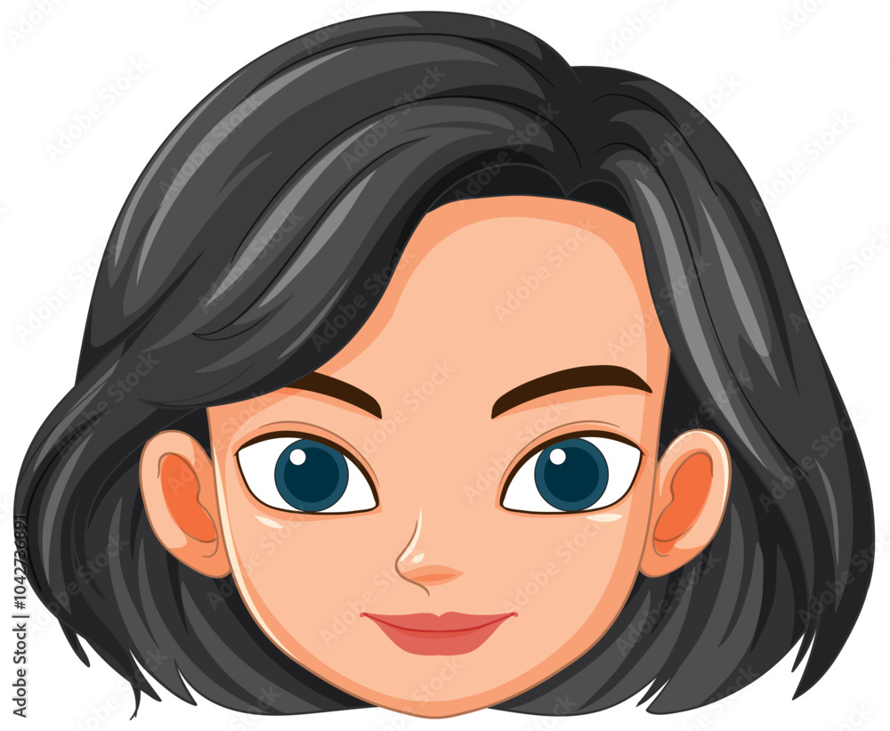 Smiling Woman with Black Hair Smiling Woman with Black Hair