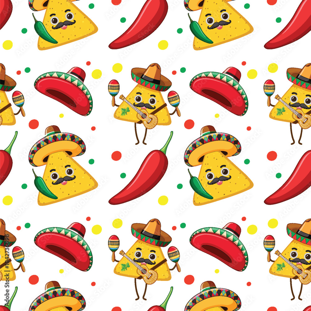 Festive Nacho and Chili Pattern Festive Nacho and Chili Pattern