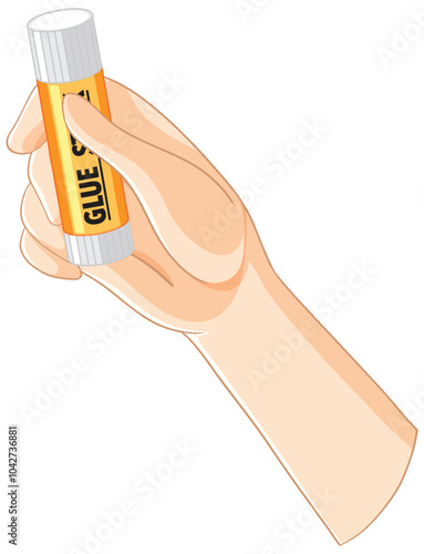 Hand Holding a Glue Stick