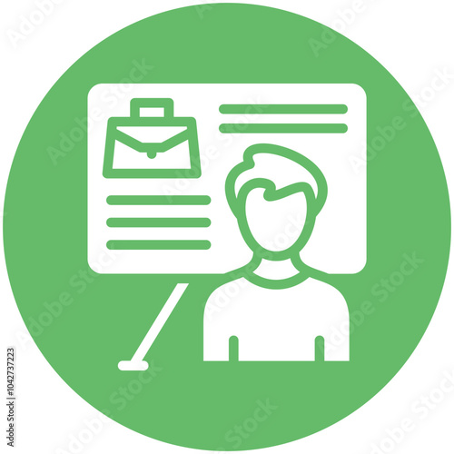 Presenter Male vector icon illustration of Business Training iconset.