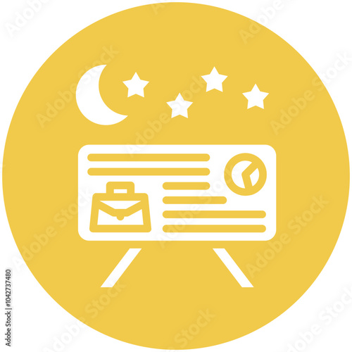 Evening Class vector icon illustration of Business Training iconset.