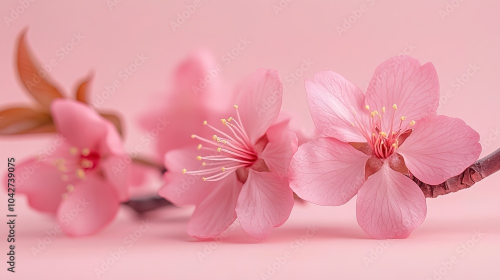 Obraz premium Sakura flower against isolated pastel background 