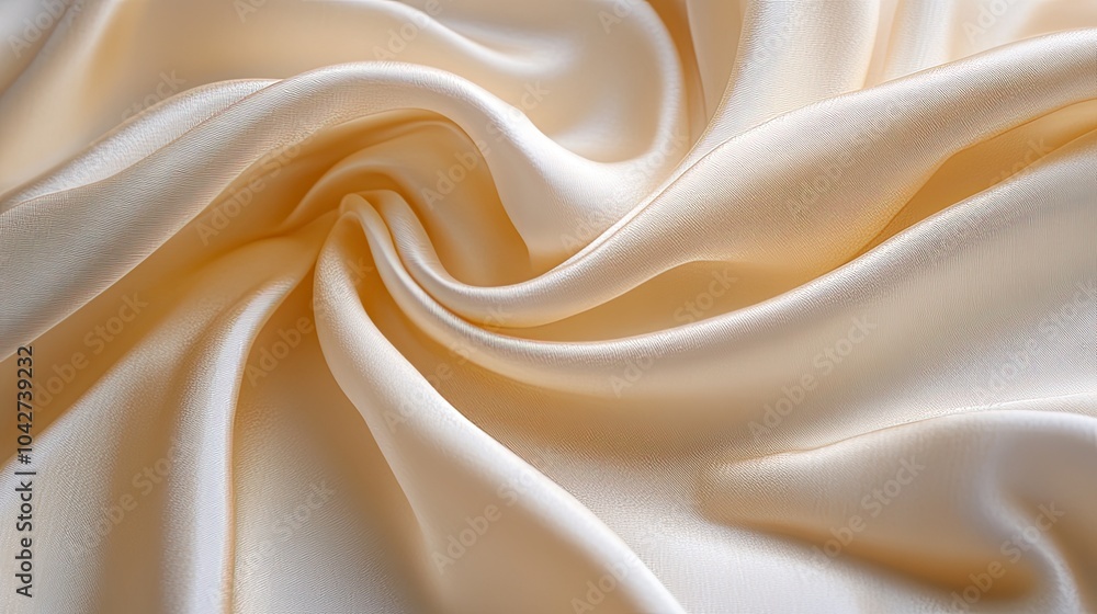 Obraz premium Elegant Cream Satin Fabric Texture for Design Use
