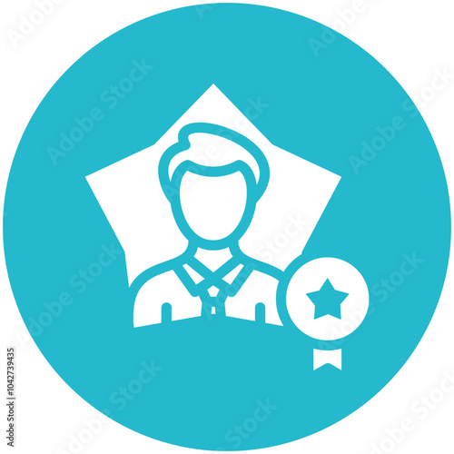 Employee of the Year vector icon illustration of Award Events iconset.