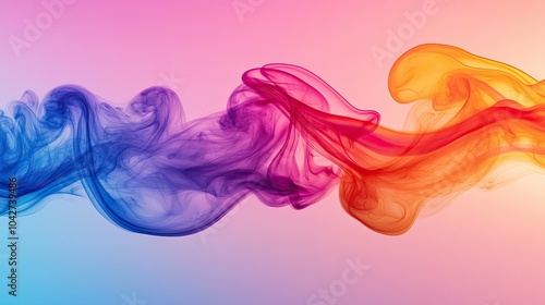 Colorful Smoke Waves on Soft Background