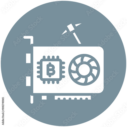 GPU Mining vector icon illustration of Cryptocurrency iconset.