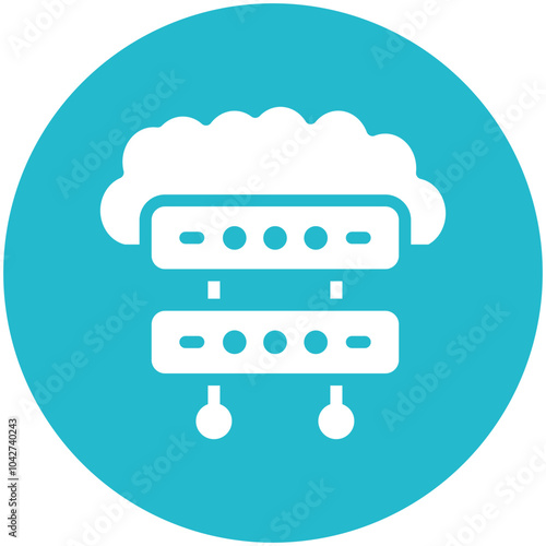 Cloud Storage vector icon illustration of Cryptocurrency iconset.