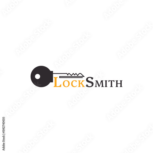 Locksmith Logo vector, simple and modern. Suitable for financial businesses, repairmen, locksmiths and so on.
