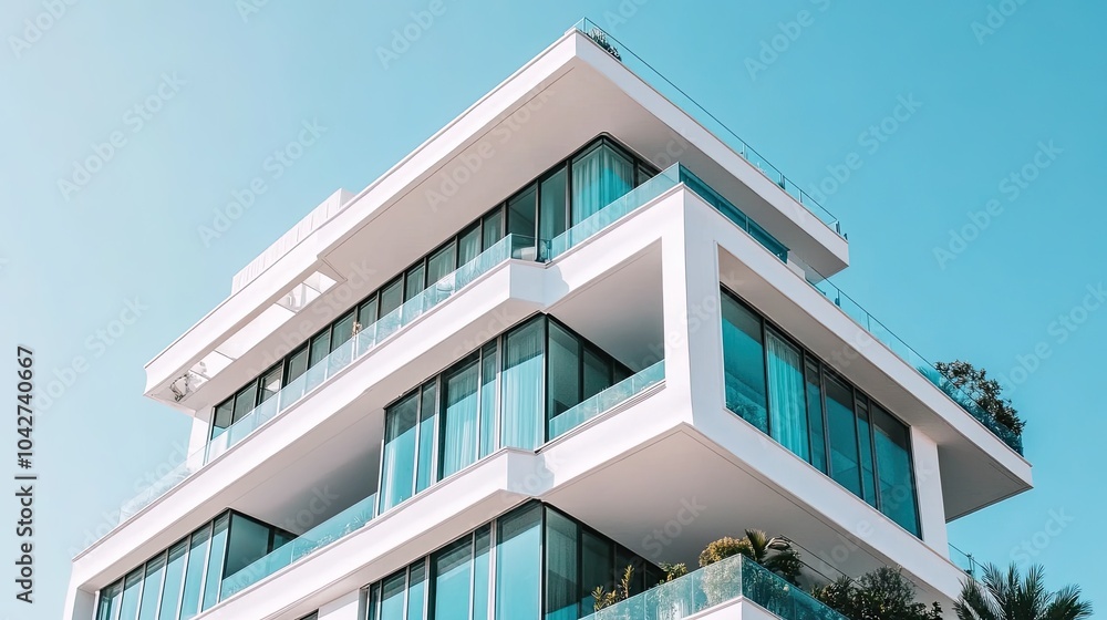 Modern Architectural Design of a Glass Building Modern Architectural Design of a Glass Building