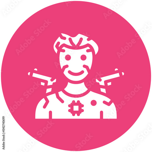 Robot Combat vector icon illustration of Robotics iconset.