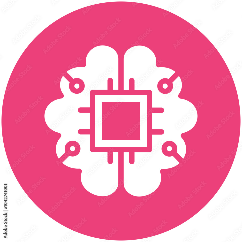 Brain Chip vector icon illustration of Robotics iconset. Brain Chip vector icon illustration of Robotics iconset.