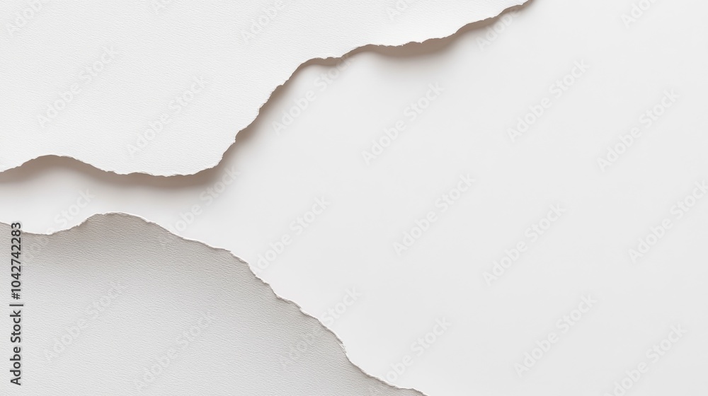 Textured White Torn Paper Background for Creative Use Textured White Torn Paper Background for Creative Use