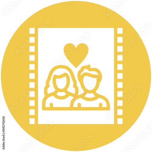 Romance vector icon illustration of Filmmaking iconset.