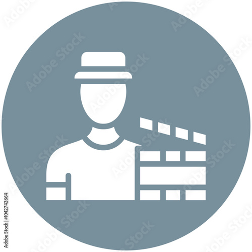 Producer Male vector icon illustration of Filmmaking iconset.