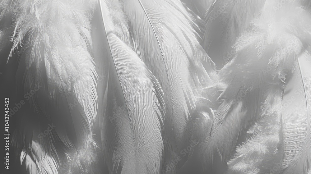 Soft White Feathers in Elegant Arrangement Soft White Feathers in Elegant Arrangement