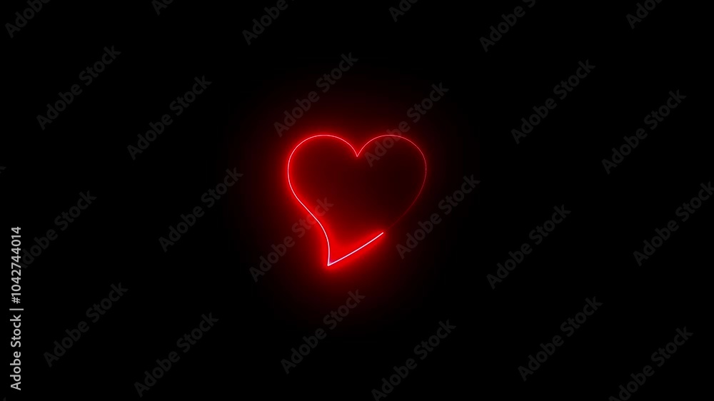 Glowing neon love icon animated on black background
Glowing neon love icon animated on black background