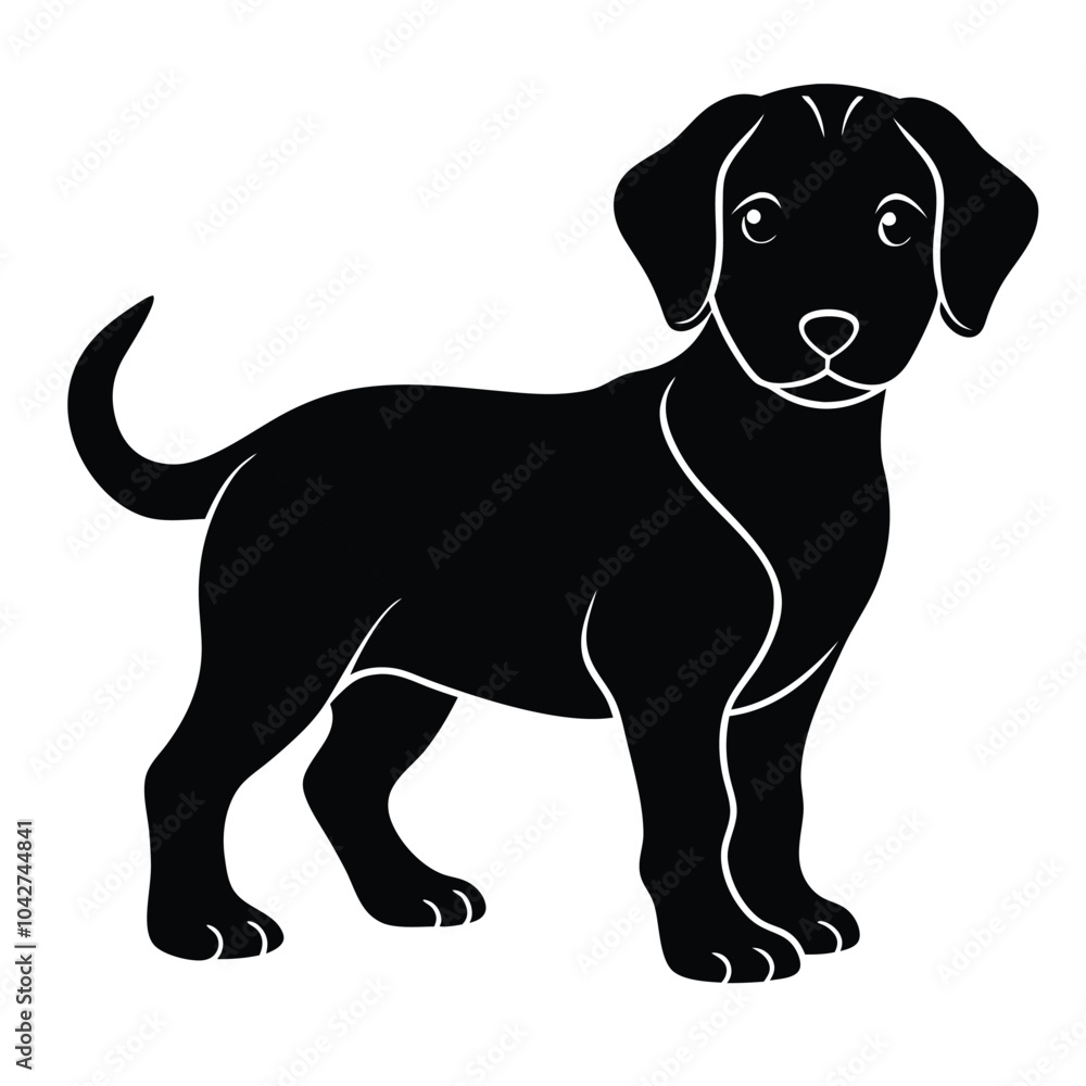 Fototapeta premium Dog Print silhouette victor art illustration eps