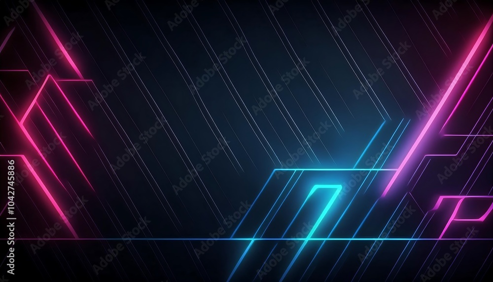 Abstract geometric background with neon lights. Abstract geometric background with neon lights.