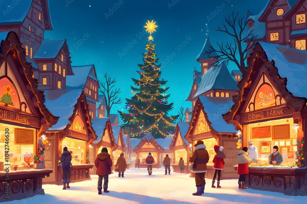 Christmas Eve Cityscape Christmas Eve Cityscape