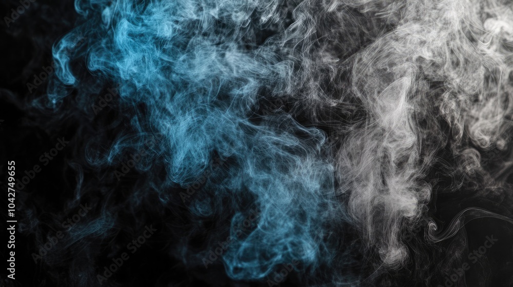 Ethereal Smoke Patterns in Blue and White Ethereal Smoke Patterns in Blue and White