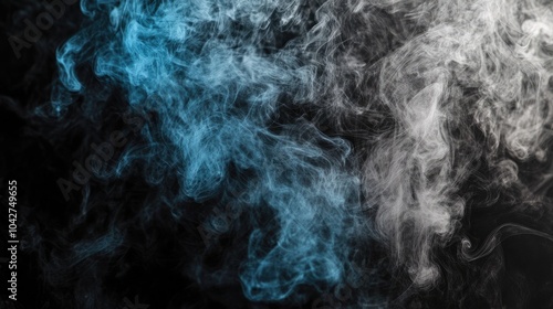 Ethereal Smoke Patterns in Blue and White