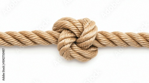 Knotted Rope with Textured Patterns in Neutral Tones