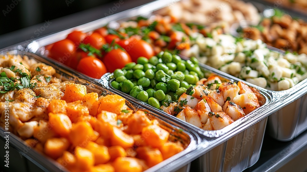 Prepared food for healthy nutrition in lunch boxes Prepared food for healthy nutrition in lunch boxes