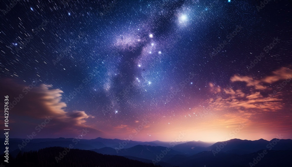 Fototapeta premium Milky Way in the sky and mountains