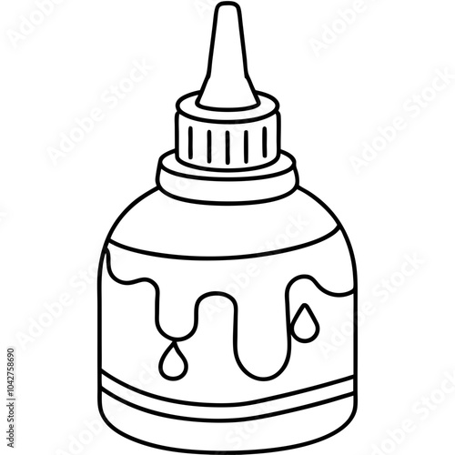 Glue line art for coloring page. Vector illustration 