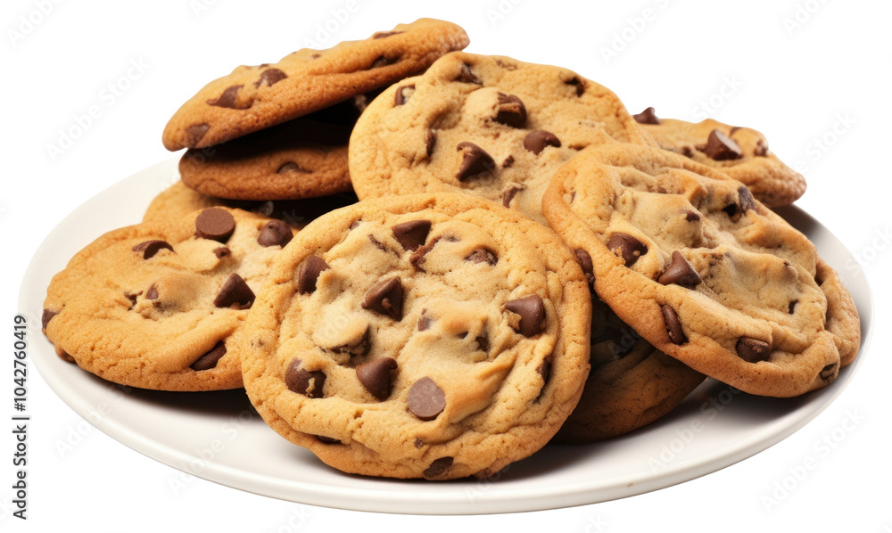 PNG Chocolate chip cookies biscuit plate food. PNG Chocolate chip cookies biscuit plate food.