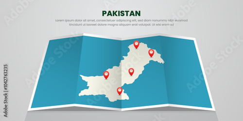 pakistan map travel with pin tag location design Illustration
