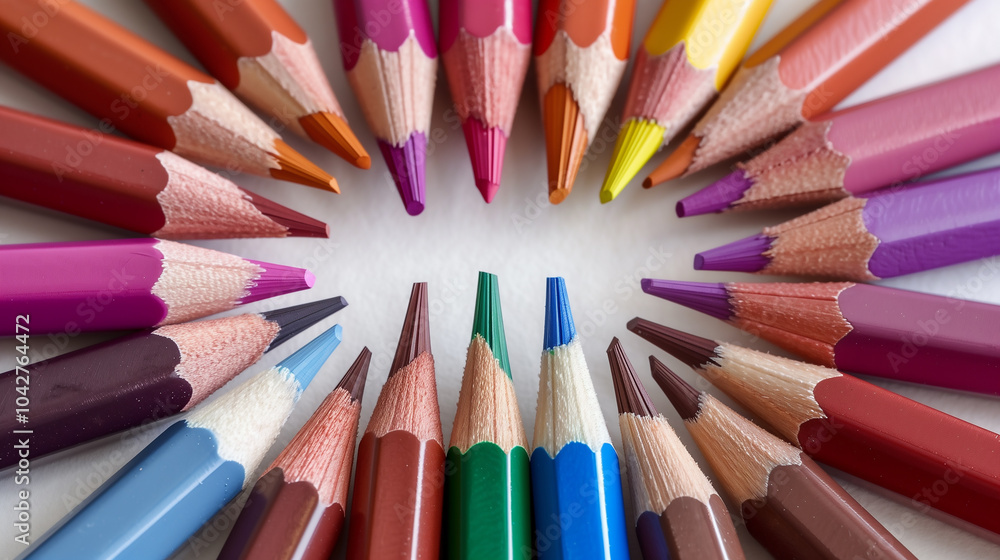 Close-up of Colorful Pencils on White Paper Close-up of Colorful Pencils on White Paper