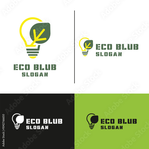 two object Eco Bulb Logo Inspirations photo