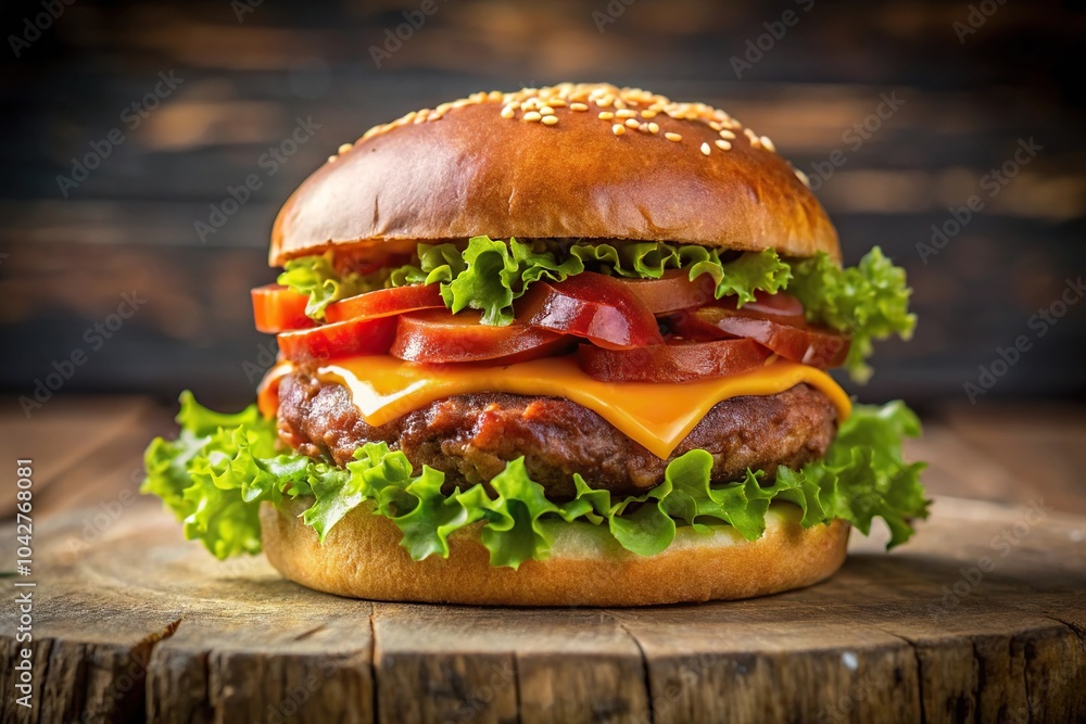 Delicious juicy cheeseburger with crispy bacon and fresh lettuce isolated on white background Delicious juicy cheeseburger with crispy bacon and fresh lettuce isolated on white background