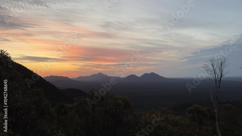 Wallpaper Mural Sunset behind mountains across valley in 4K Torontodigital.ca